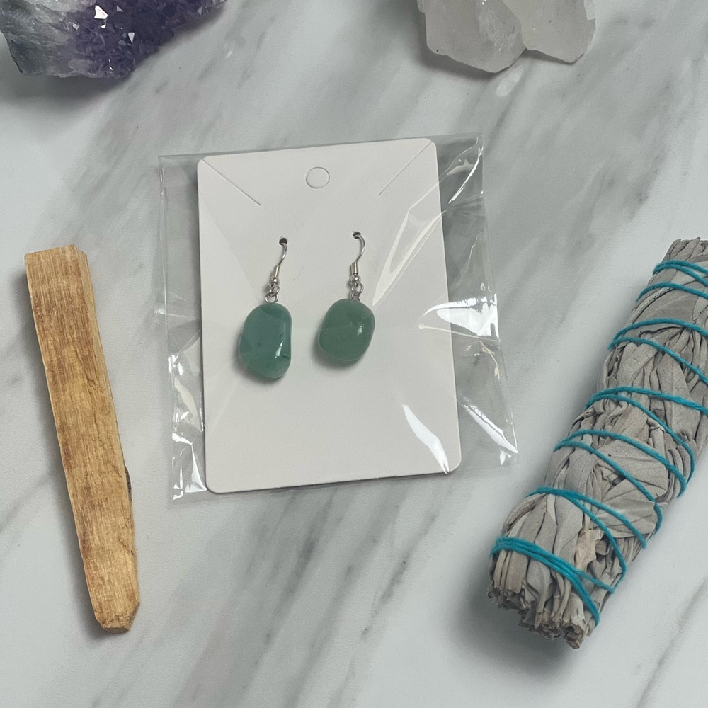 Green Aventurine Healing Crystal Earrings
